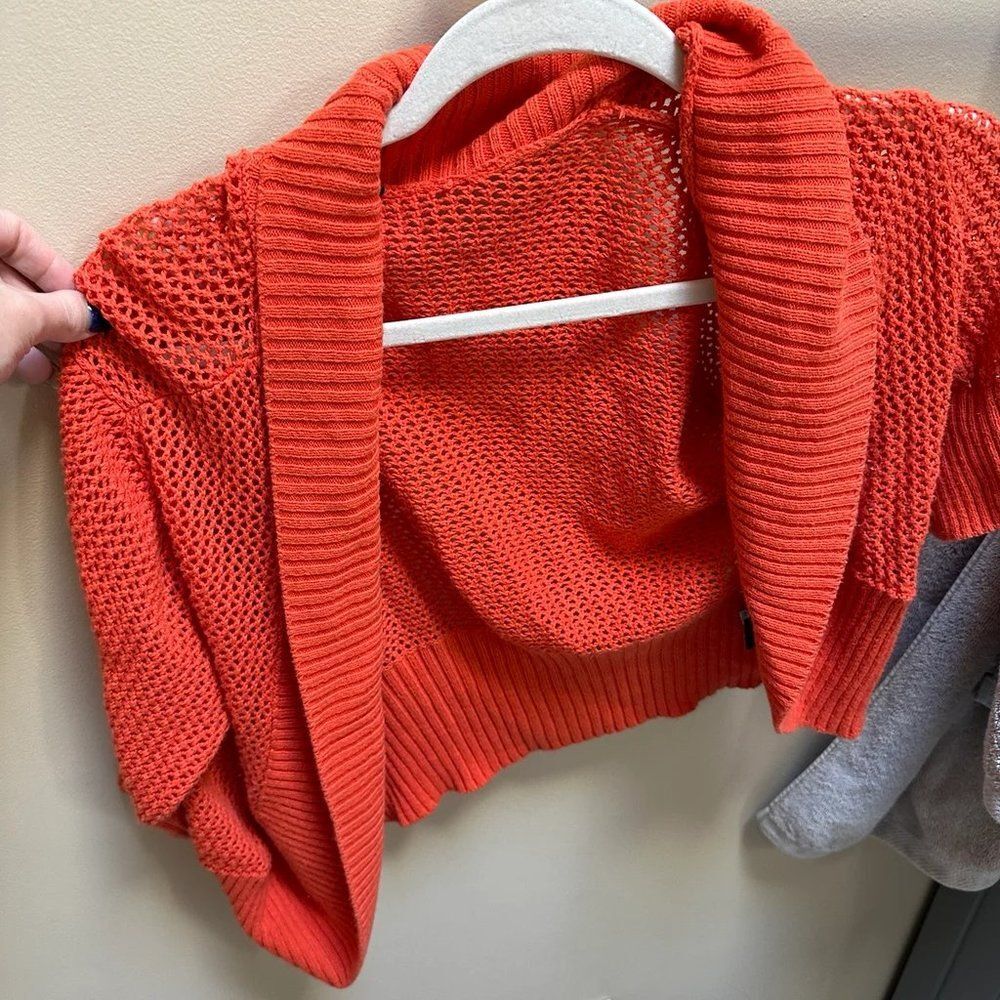 Torrid Orange Crochet Knit Bolero Size 0X (XL) GUC